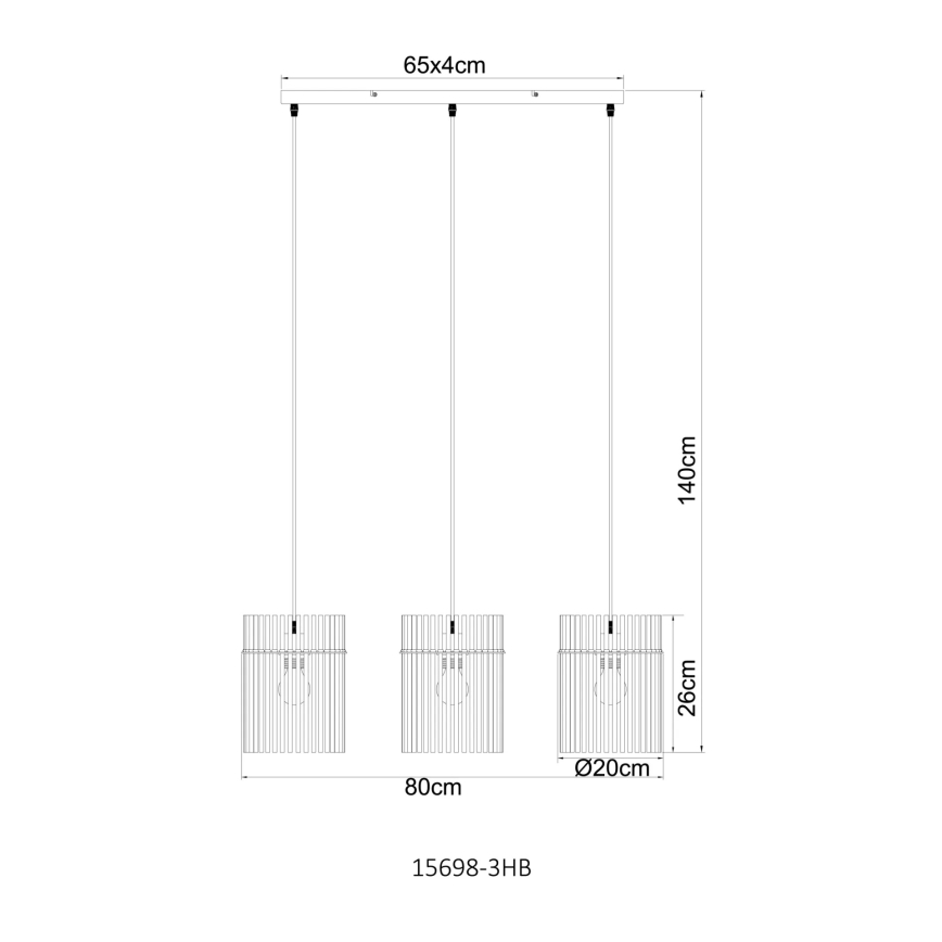 Globo - Підвісна люстра на тросі 3xE27/60W/230V