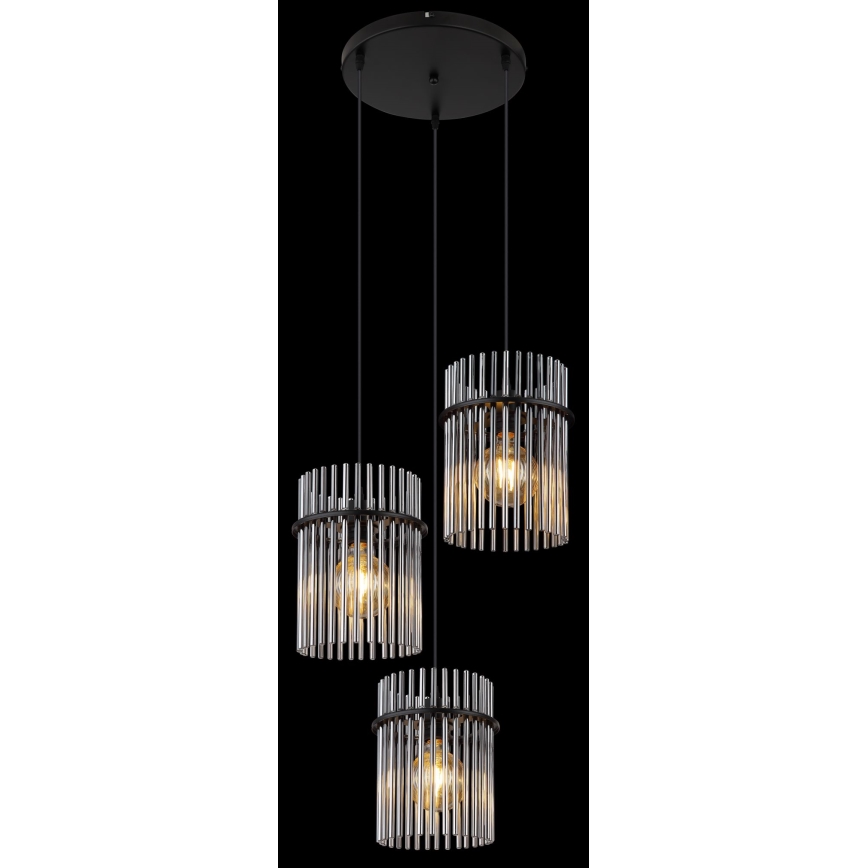 Globo - Підвісна люстра 3xE27/60W/230V діаметр 47 см чорний