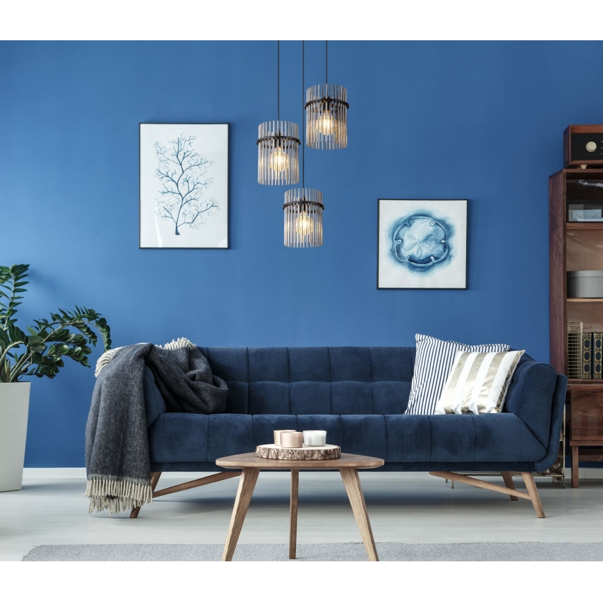 Globo - Подвесная люстра 3xE27/60W/230V диаметр 47 см черный
