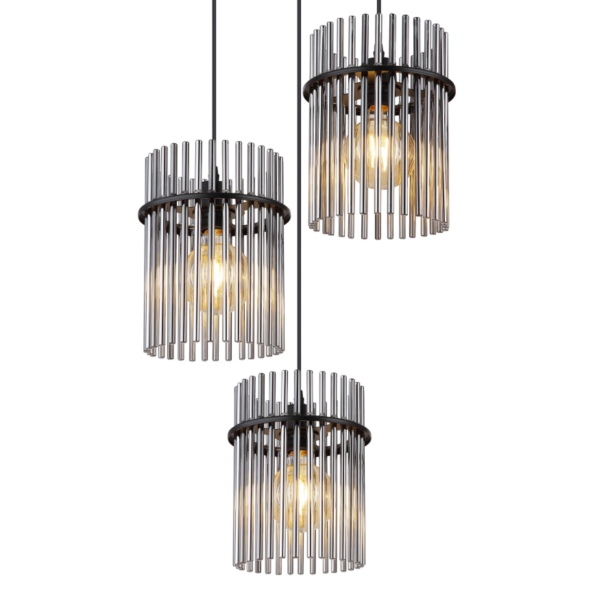 Globo - Подвесная люстра 3xE27/60W/230V диаметр 47 см черный