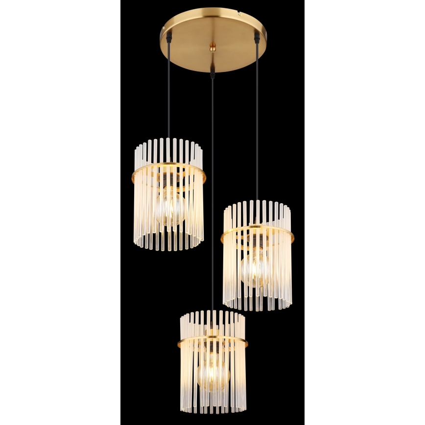 Globo - Підвісна люстра 3xE27/60W/230V діаметр 47 см золотий