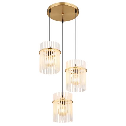 Globo - Подвесная люстра 3xE27/60W/230V диаметр 47 см золотистый
