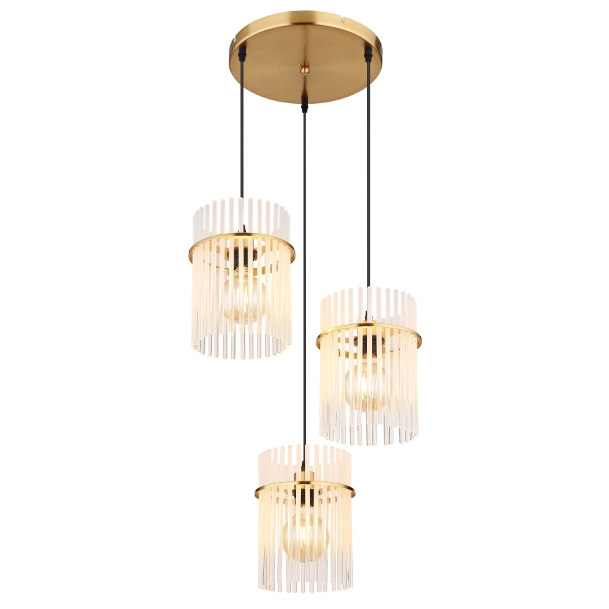 Globo - Подвесная люстра 3xE27/60W/230V диаметр 47 см золотистый