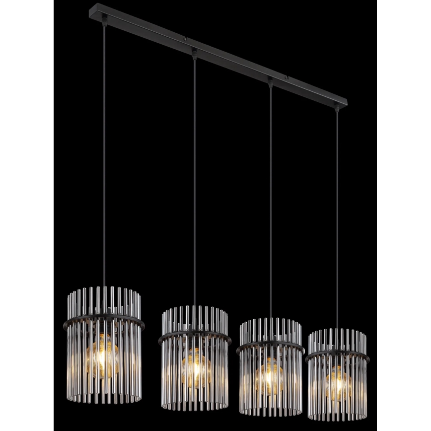 Globo - Підвісна люстра 4xE27/60W/230V чорний