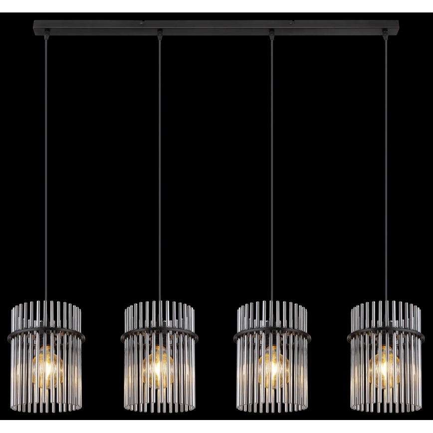 Globo - Підвісна люстра 4xE27/60W/230V чорний