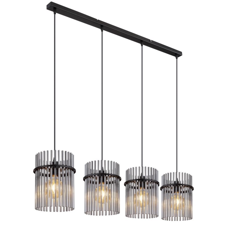 Globo - Підвісна люстра 4xE27/60W/230V чорний