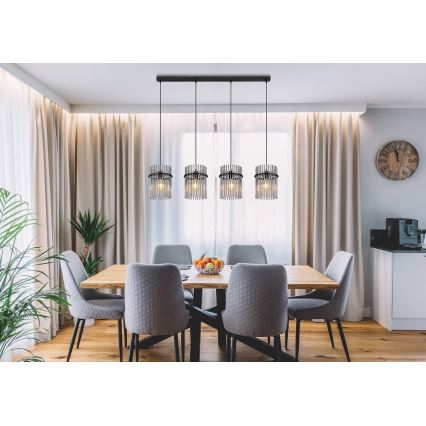 Globo - Подвесная люстра 4xE27/60W/230V черный