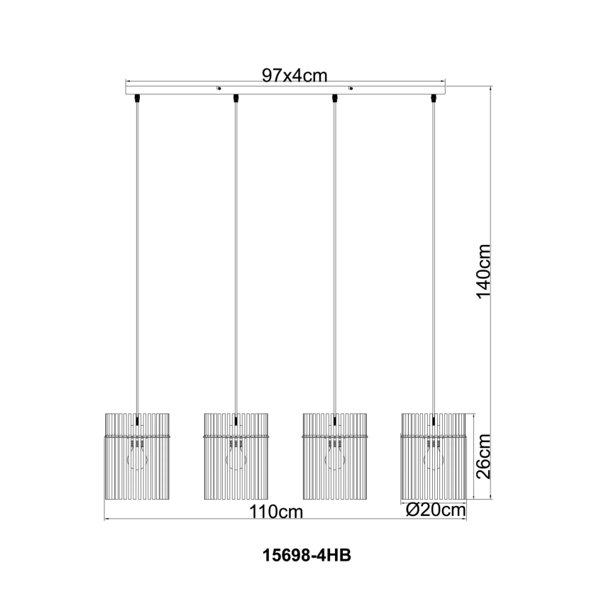 Globo - Підвісна люстра на тросі 4xE27/60W/230V