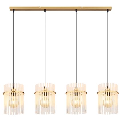 Globo - Підвісна люстра 4xE27/60W/230V золотий