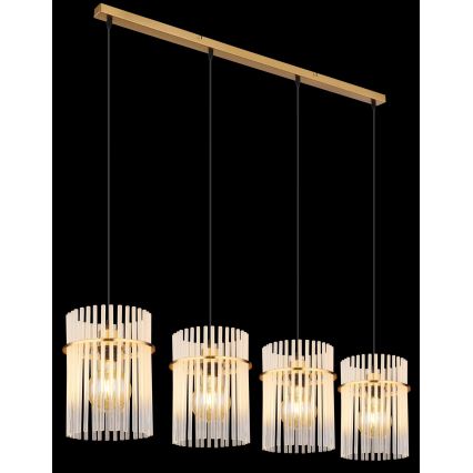 Globo - Подвесная люстра 4xE27/60W/230V золотистый