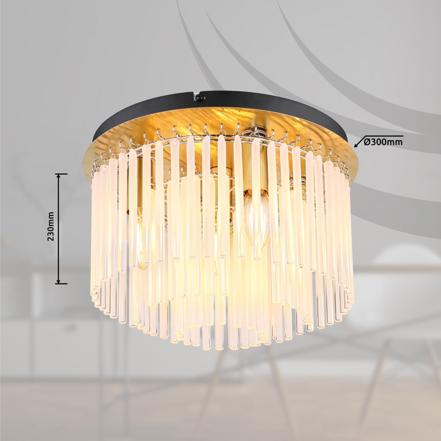 Globo - Стельовий світильник 5xE27/60W/230V діаметр 32 см золотий