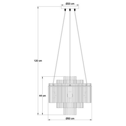 Globo - Подвесная люстра на тросе 5xE27/60W/230V чёрная