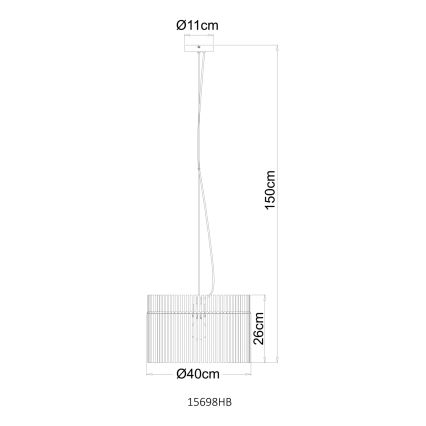 Globo - Підвісна люстра на кабелі 1xE27/60W/230V, діаметр 40 см, кремова
