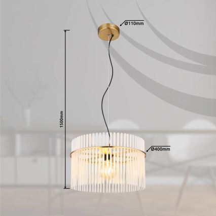 Globo - Підвісна люстра 1xE27/60W/230V діаметр 40 см золотий