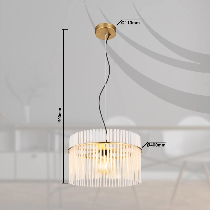 Globo - Підвісна люстра 1xE27/60W/230V діаметр 40 см золотий