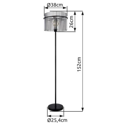 Globo - Торшер 1xE27/60W/230V черный