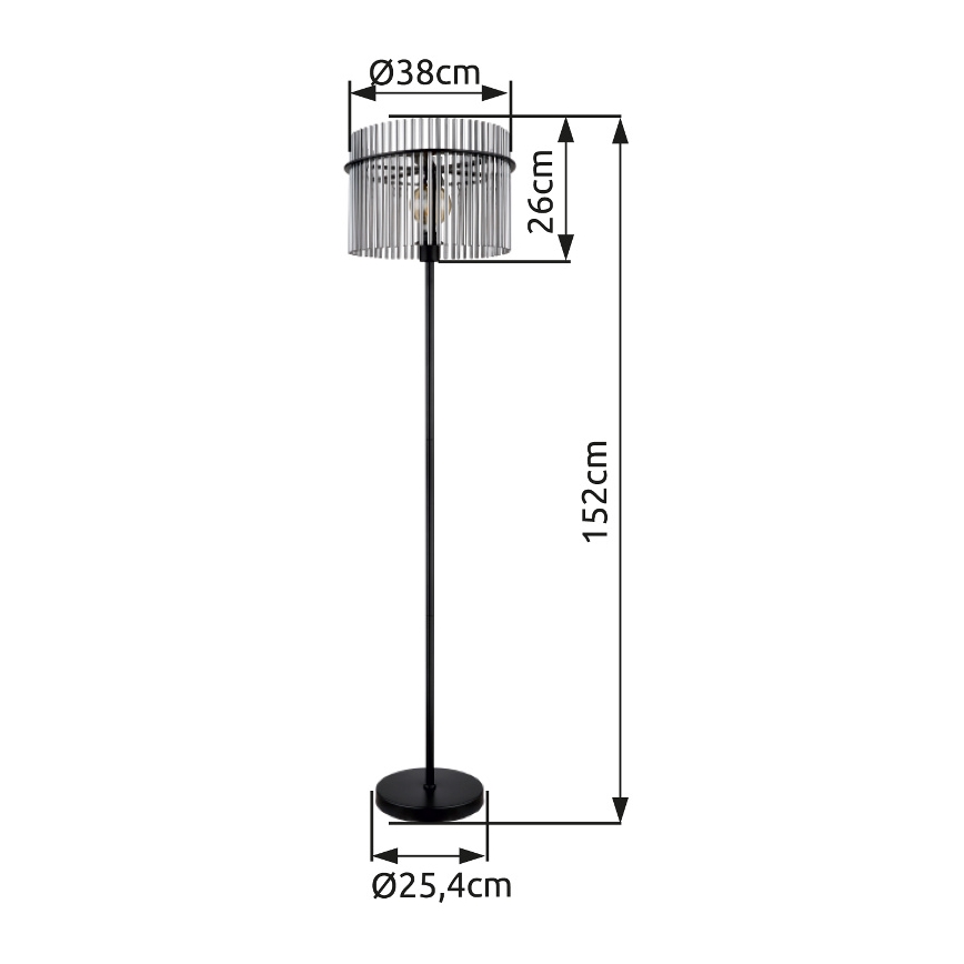 Globo - Торшер 1xE27/60W/230V черный