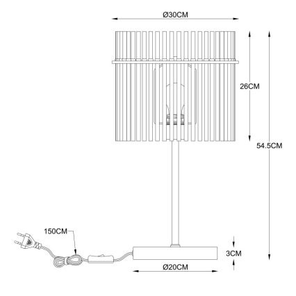 Globo - Настільна лампа 1xE27/60W/230V, діаметр 30 см, чорна