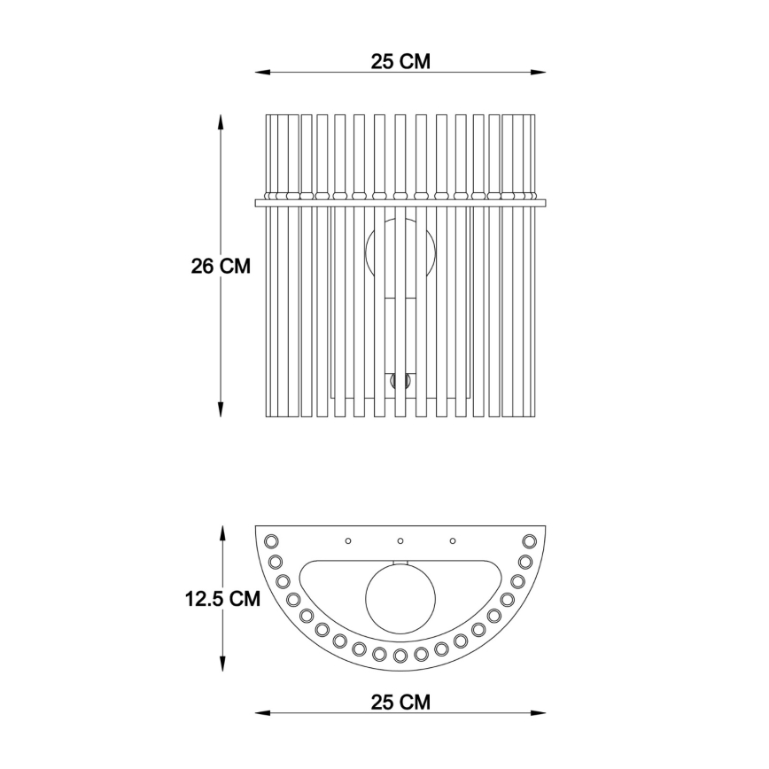 Globo - Настінний світильник 1xE27/60W/230V чорний