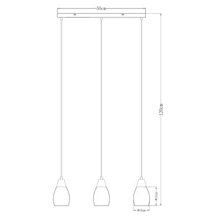 Globo - Підвісна люстра 3xE27/15W/230V