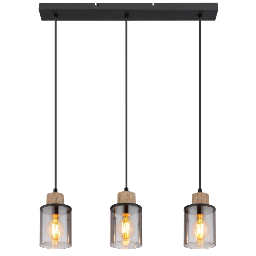 Globo - Подвесная люстра 3xE27/15W/230V дуб