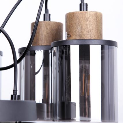 Globo - Підвісна люстра 3xE27/15W/230V діаметр 27 см дуб