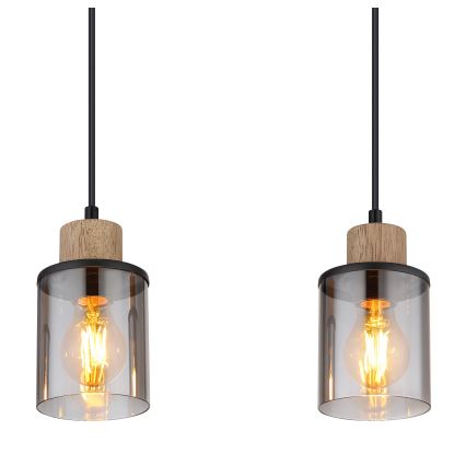 Globo - Подвесная люстра 4xE27/15W/230V дуб