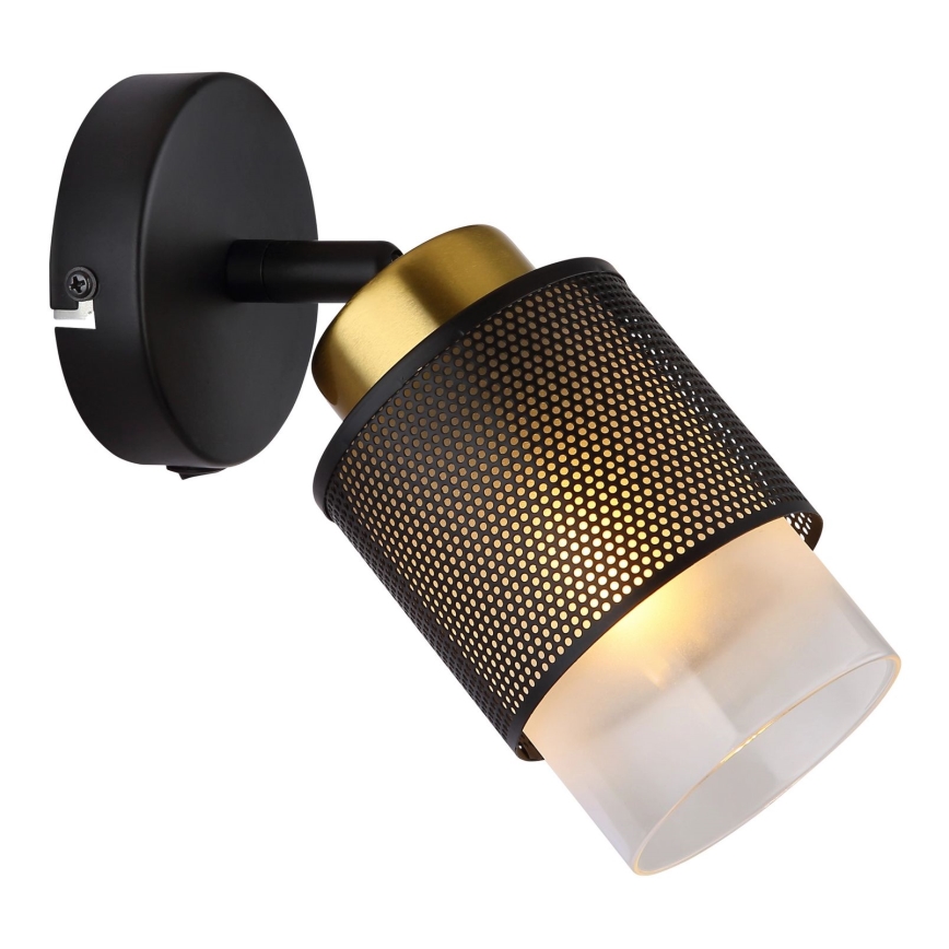Globo - Настенный точечный светильник 1xE27/40W/230V черный/золотистый