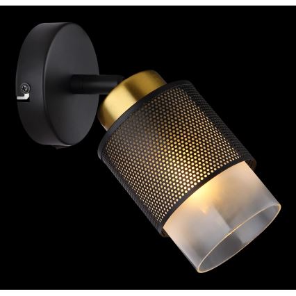 Globo - Настенный точечный светильник 1xE27/40W/230V черный/золотистый