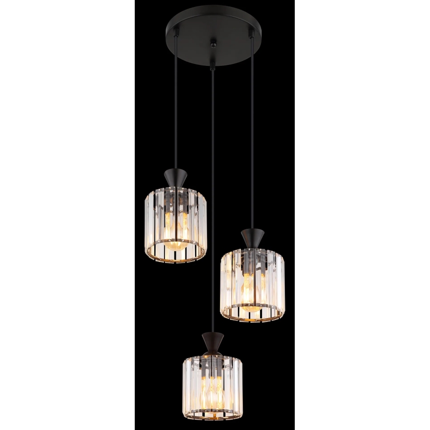 Globo - Підвісна люстра 3xE27/60W/230V діаметр 32 см чорний