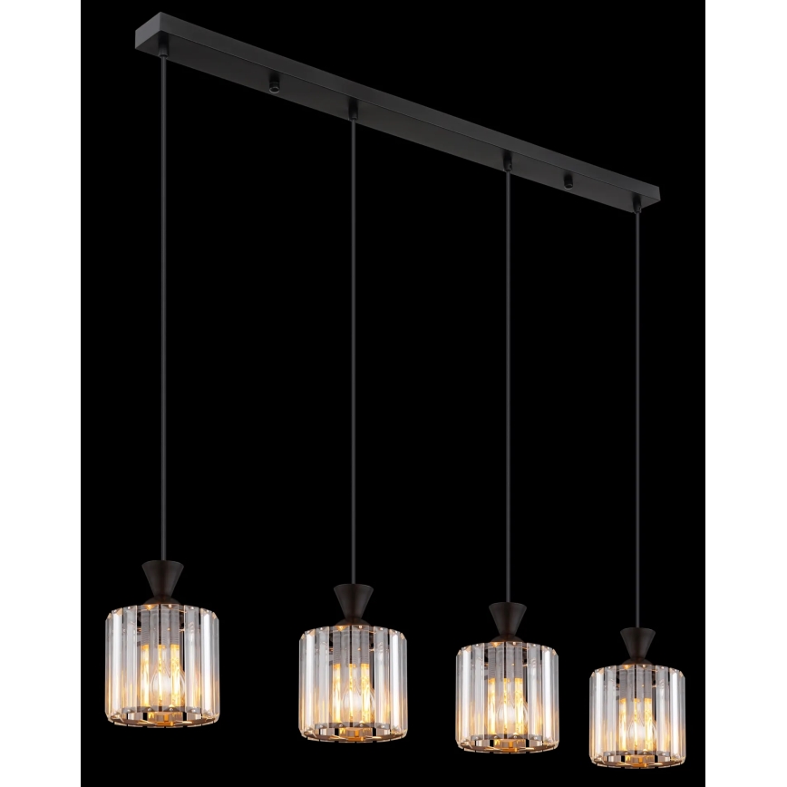 Globo - Підвісна люстра 4xE27/60W/230V чорний