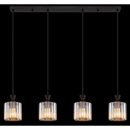 Globo - Підвісна люстра 4xE27/60W/230V чорний