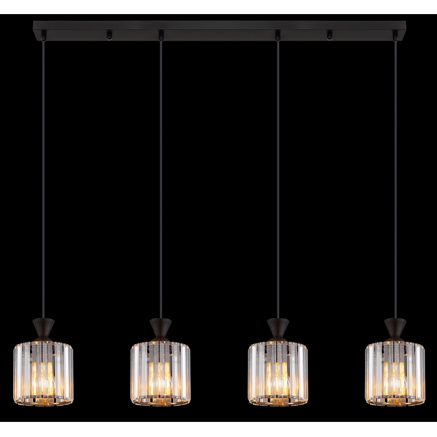 Globo - Підвісна люстра 4xE27/60W/230V чорний