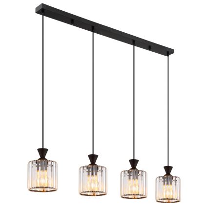 Globo - Підвісна люстра 4xE27/60W/230V чорний