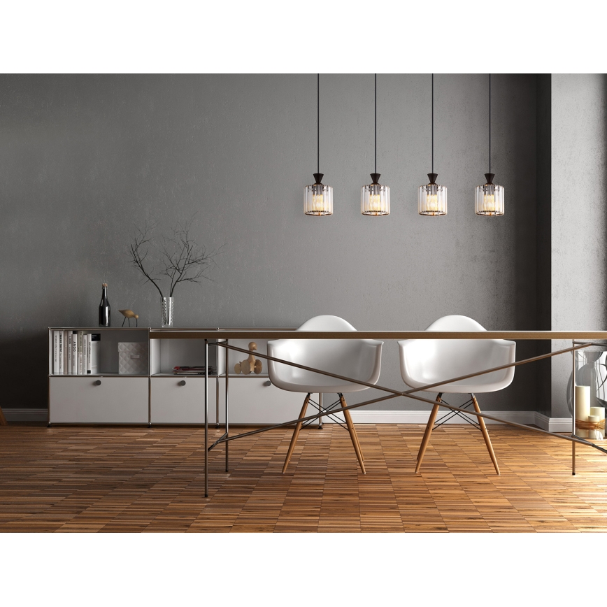 Globo - Подвесная люстра 4xE27/60W/230V черный