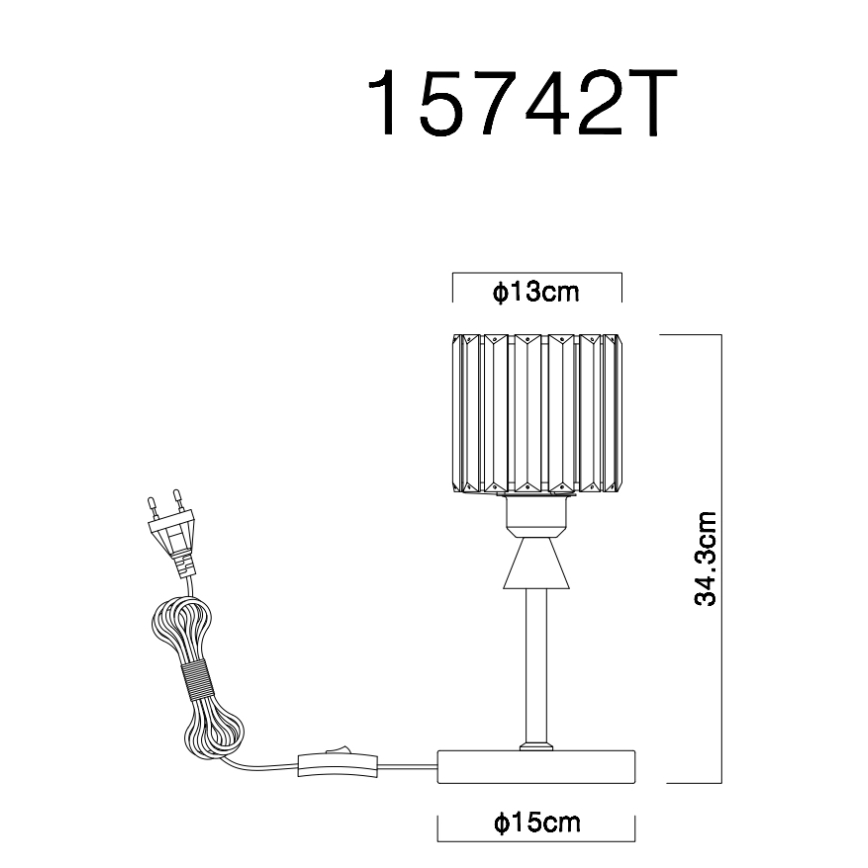 Globo - Настільна лампа 1xE27/60W/230V діаметр 15 см чорний