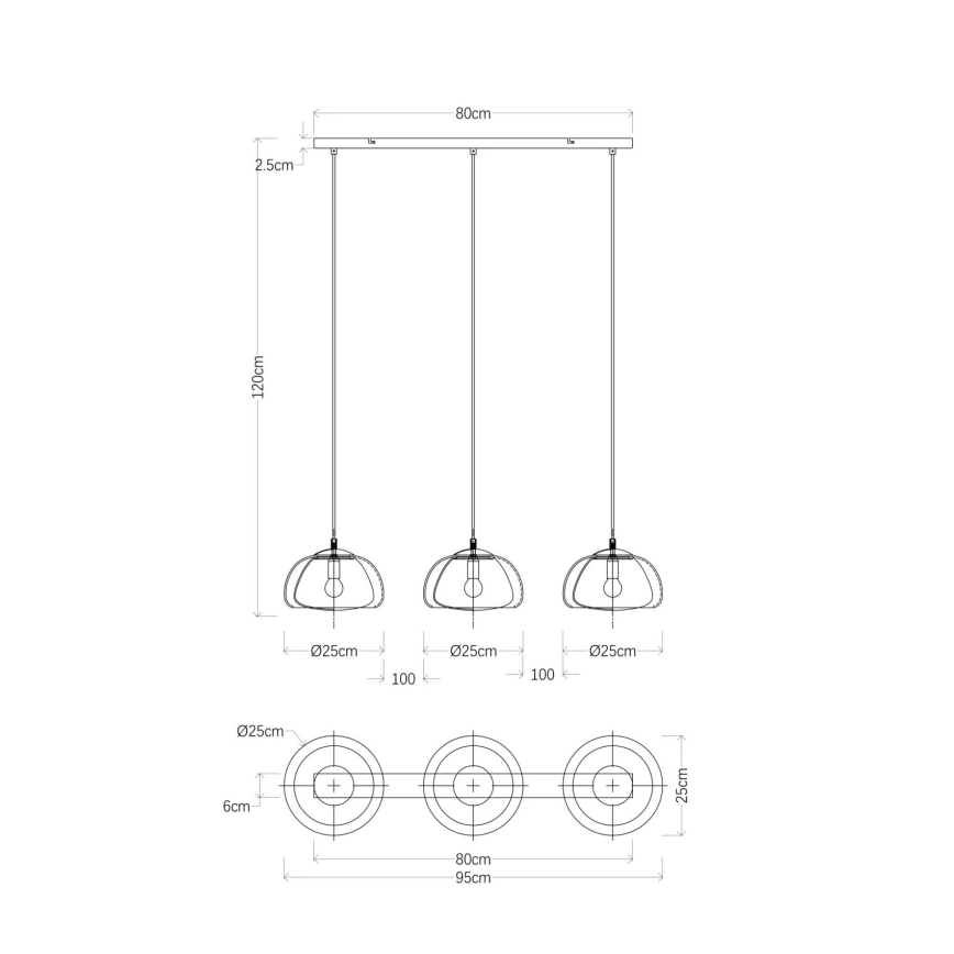 Globo - Підвісна люстра 3xE14/40W/230V