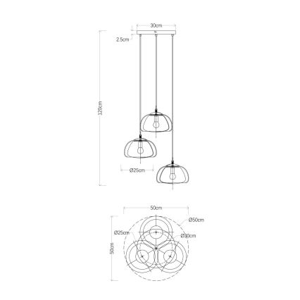Globo - Підвісна люстра 3xE14/40W/230V