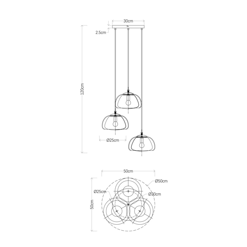 Globo - Подвесная люстра 3xE14/40W/230V