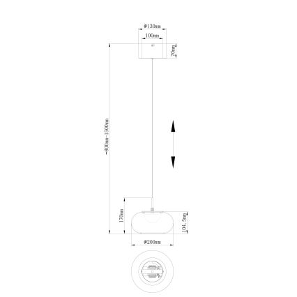Globo - Світлодіодна підвісна люстра LED/6W/230V чорний
