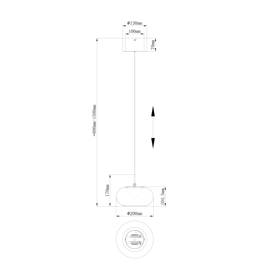 Globo - Світлодіодна підвісна люстра LED/6W/230V чорний