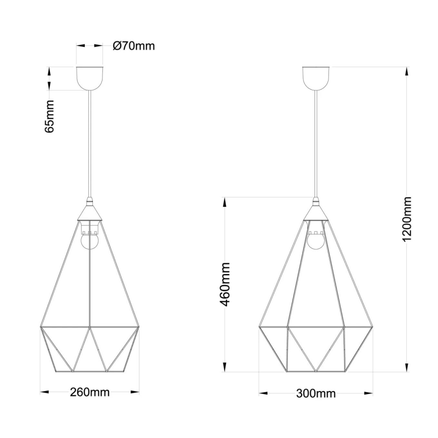 Globo - Підвісна люстра 1xE27/60W/230V діаметр 30 см