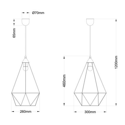 Globo - Подвесная люстра 1xE27/60W/230V диаметр 30 см