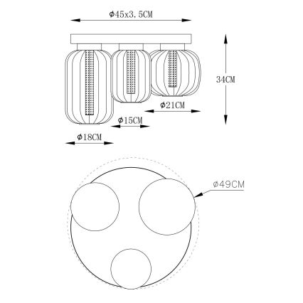 Globo - Стельовий LED світильник LED/23W/230V