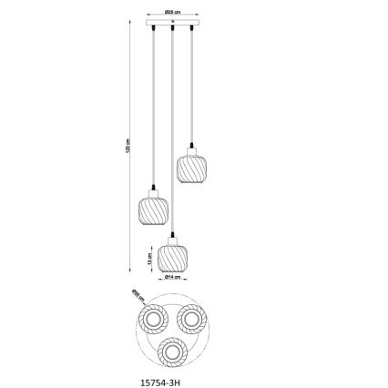 Globo - Подвесная люстра 3xE27/25W/230V