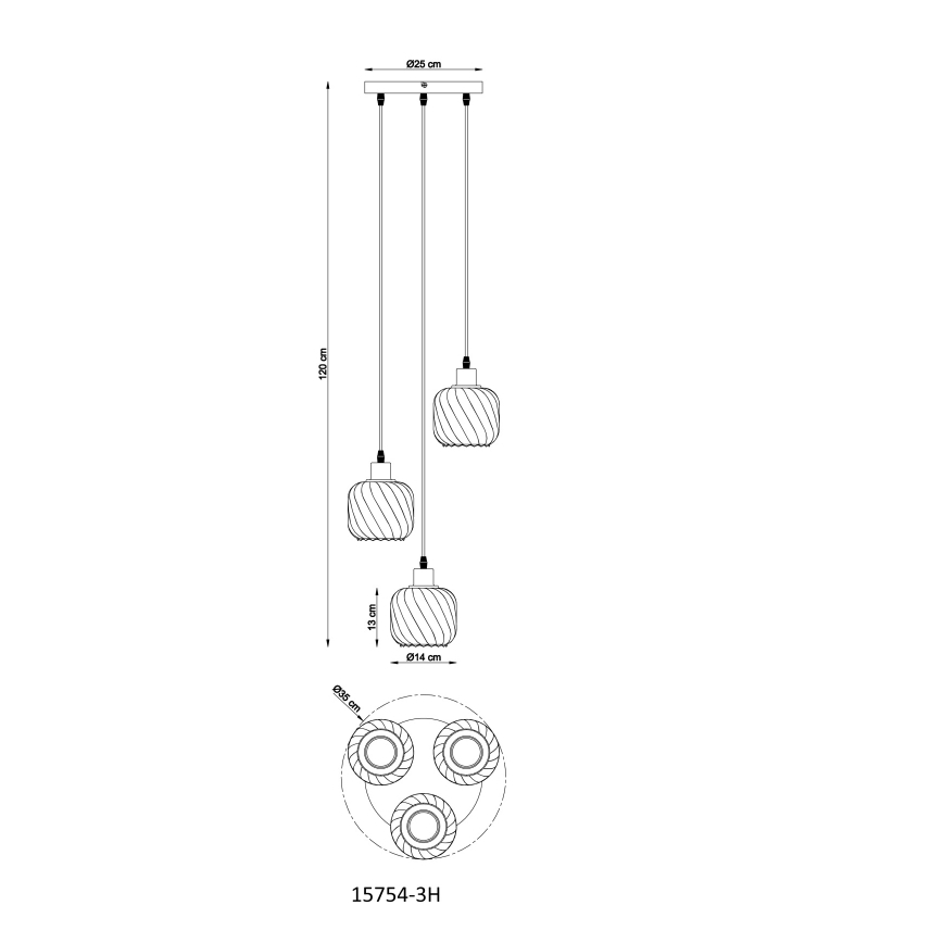 Globo - Подвесная люстра 3xE27/25W/230V