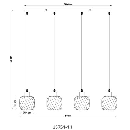 Globo - Подвесная люстра 4xE27/25W/230V