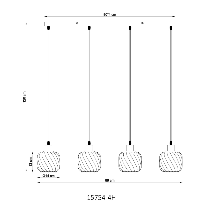 Globo - Подвесная люстра 4xE27/25W/230V