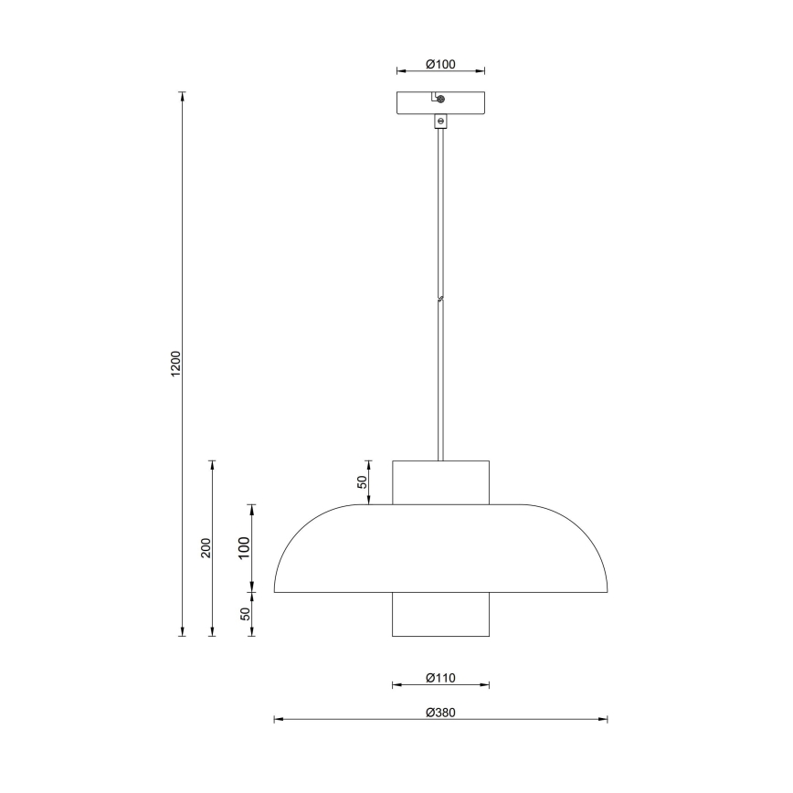 Globo - Люстра на тросе 1xE27/60W/230V черная
