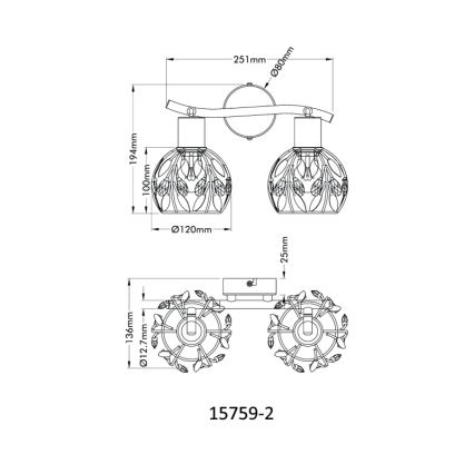 Globo - Точечный светильник 2xE14/25W/230V